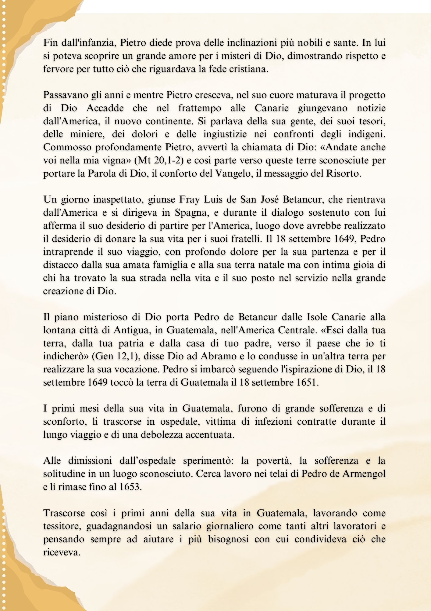 VIDA Y MISIÓN DEL SANTO HERMANO PEDRO Y DE L AORDEN BETHLEMITA (2)